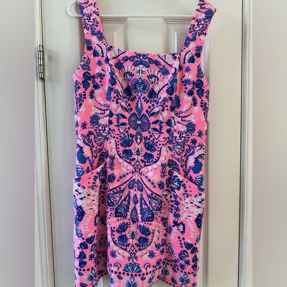Lilly Pulitzer Elin Sleeveless Romper Havana Pink Turtle Tidepool, Size 8